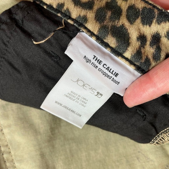 JOE'S JEANS The Callie High Rise Crop Bootcut Leopard Print Statement Jeans 30 - Picture 4 of 9